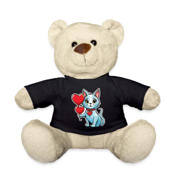 Coeur de chat - Saint-Valentin - Nounours - noir - Devant
