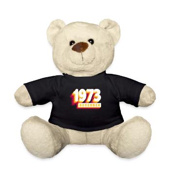 Novembre 1973 50 Ans Homme Femme Anniversaire - Nounours - noir - Devant