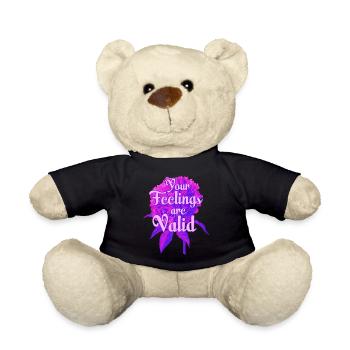 Your Feelings Are Valid Anxiety Depression Therapy - Teddy Bear - black - Front