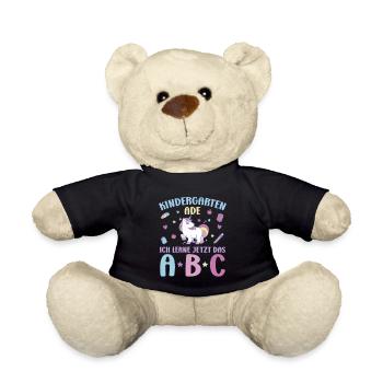 Bye Kindergarten Einhorn Kita Abgänger Mädchen - Teddy - Schwarz - Vorne