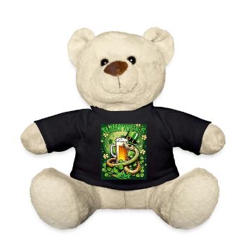 ST PATRICK ́S DAY SNAKE BEER SHAMROCK - Teddy Bear - black - Front