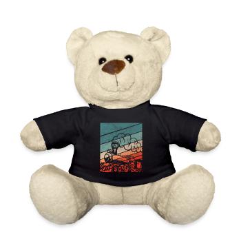 Retro Zugfahrer Zug Züge Hobby Geschenk - Teddy - Schwarz - Vorne