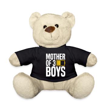 mère de 3 garçons - Nounours - noir - Devant