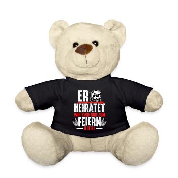 Junggesellenabschied T-Shirt Männer JGA Poltern - Teddy - Schwarz - Vorne