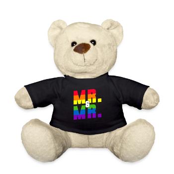 Gay Pride Wedding Gay Marriage - Teddy Bear - black - Front