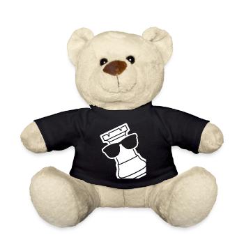 Chess Rook with Sunglasses - Teddy Bear - black - Front