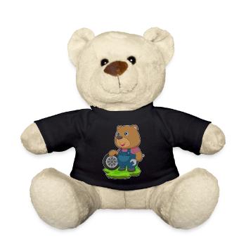 Bär Automechaniker Autoreifen Autowerkstatt - Teddy - Schwarz - Vorne