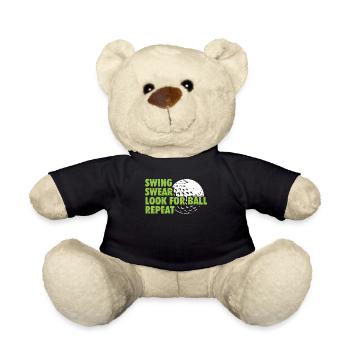 Swing Swear Look For Repeat Funny Golf Golfer - Teddy Bear - black - Front
