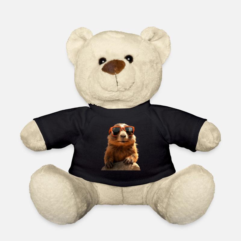 Murmeltier mit Sonnenbrille Nagetier Erdhörnchen - Teddy - Schwarz
