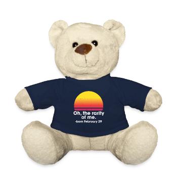 Oh The Rarity Of Me Born February 29 Leap Year - Teddy Bear - french navy - Front