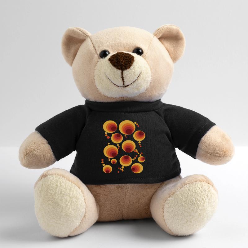 Vintage 50s 60s 70s Retro Circle Pattern Nostalgia Teddy Bear
