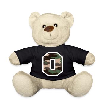 lettre O camouflage militaire-idée cadeau - Nounours - noir - Devant