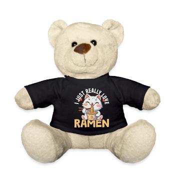 i just really love ramen - Teddy Bear - black - Front