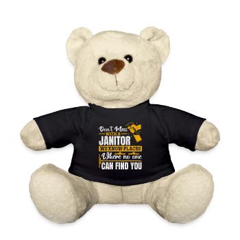 Funny Janitor Janitorial - Don't Mess With A Janit - Teddy - Schwarz - Vorne