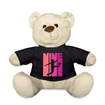 Footballer Soccer 9th Birthday - Teddy Bear - black - Front