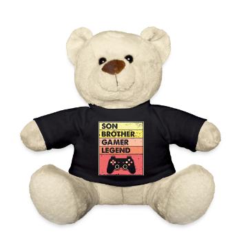 son brother gamer legend - i paused the game to - Teddy Bear - black - Front