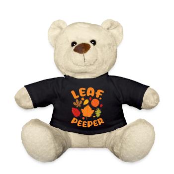 Leaf Peeper Fall Leaves Collector Leaf Peeping - Teddy Bear - black - Front