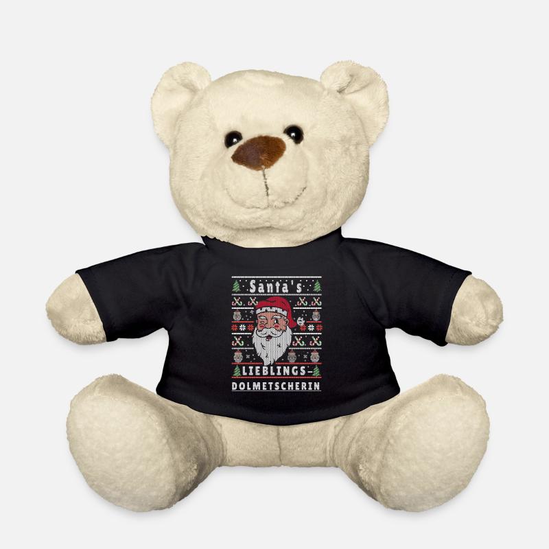 Ugly Weihnachten SANTAS LIEBLINGS Dolmetscherin - Teddy - Schwarz