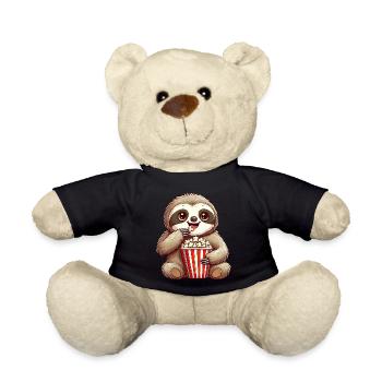 Paresseux en costume de carnaval, pop-corn de cinéma - Nounours - noir - Devant