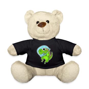 Dino Motiv Dinosaurier Weltall Astronauat - Teddy - Schwarz - Vorne
