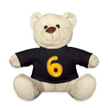 Number 6 Number - Teddy Bear - black - Front