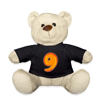Nine - 9 Motif - Teddy Bear - black - Front