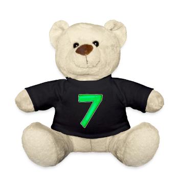 7 Nummer Zahl Grün - Teddy - Schwarz - Vorne