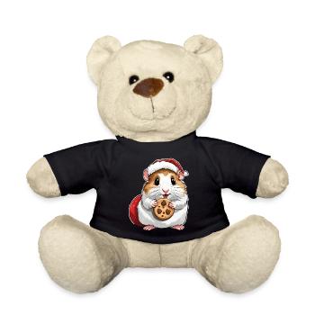 Hamster Design , Süßer Hamster , Keks , Weihnacht - Teddy - Schwarz - Vorne