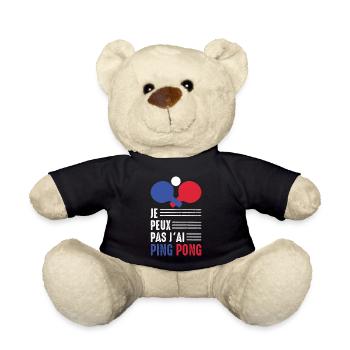 J'Peux pas j'ai Ping Pong tennis de table Pongiste - Nounours - noir - Devant