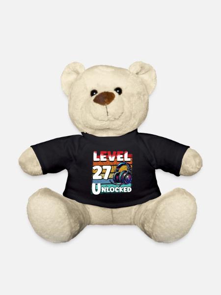 Gaming Geburtstag Level 27 freigeschaltet Zocker - Teddy - Schwarz
