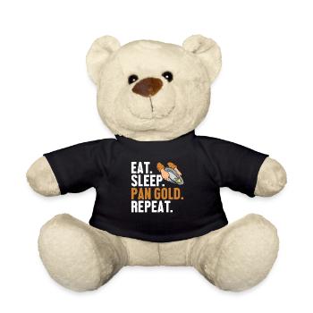 Eat Sleep Pan Gold Wiederholung Schürfen von Miner Gold - Teddy - Schwarz - Vorne