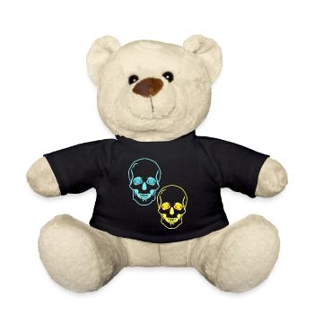 Skulls, Skulls, Horror, Fantasy, Halloween, Death - Teddy Bear - black - Front