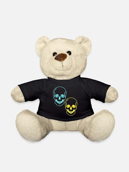 Schädel Totenköpfe Horror Fantasy Halloween Tod - Teddy - Schwarz