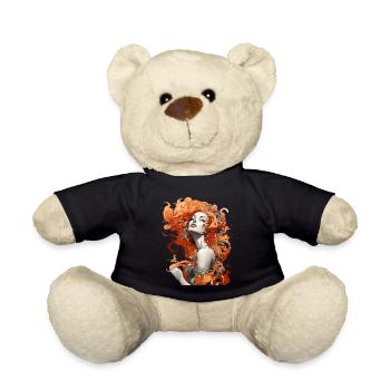 Schöne weibliche Malkunst Gesicht bunte Frau - Teddy - Schwarz - Vorne
