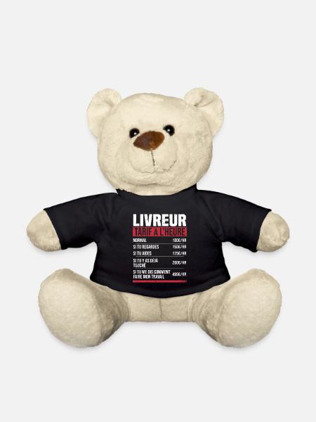 Livreur tarif à l'heure idée cadeau humour - Nounours - noir