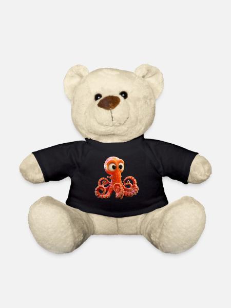 Poulpe Petite Pieuvre Seiche Mignon Poulpe - Nounours - noir