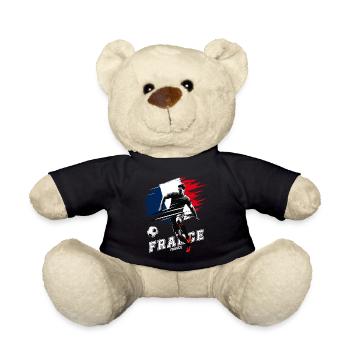 Fußball Frankreich France Flagge Fahne Spieler - Teddy - Schwarz - Vorne