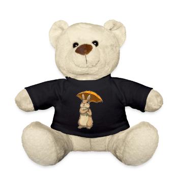 Parapluie Lapin - Nounours - noir - Devant