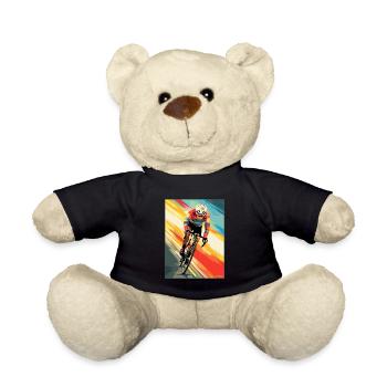 Modern Art Colorful Stripes and Streets Cycling - Teddy Bear - black - Front