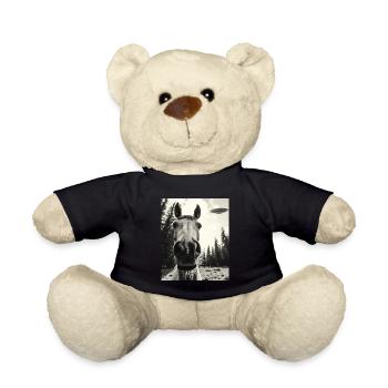 Horse - Alien Selfie Arabian UFO - Teddy Bear - black - Front