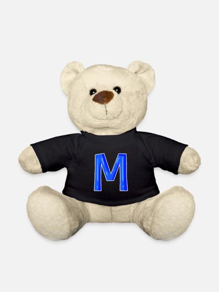 Buchstabe M - Anfangsbuchstabe M - Teddy - Schwarz