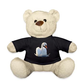 Swan Mute Swan Goose Duck Swan White Swans - Teddy Bear - black - Front