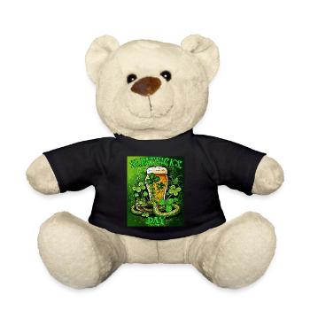 ST PATRICK ́S DAY SNAKE BEER SHAMROCK - Teddy Bear - black - Front