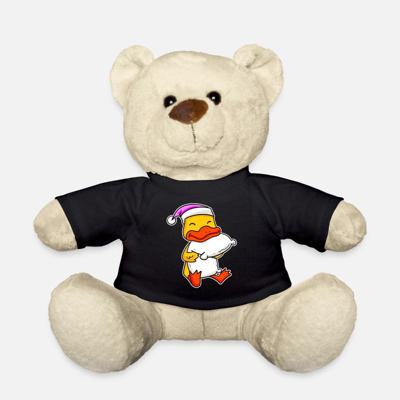 Ente Müde Ausschlafen Schlafen Mädchen - Teddy - Schwarz