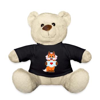 Fox Bride Letter Wedding - Teddy Bear - black - Front