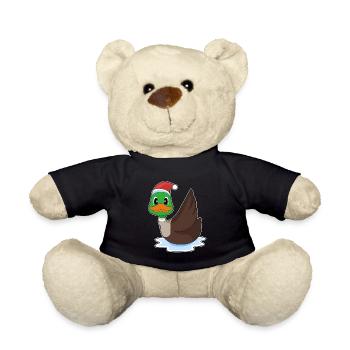 Canard Noël père Noël chapeau - Nounours - noir - Devant