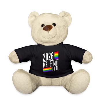Gay Pride 2026 Hochzeit Homo-Ehe - Teddy - Schwarz - Vorne