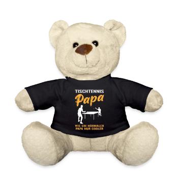 Cooler Tischtennis Papa Spruch Geschenk - Teddy - Schwarz - Vorne