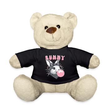 Bunny Bubblegum Bandana Bunny Cute Retro Bunny - Teddy Bear - black - Front