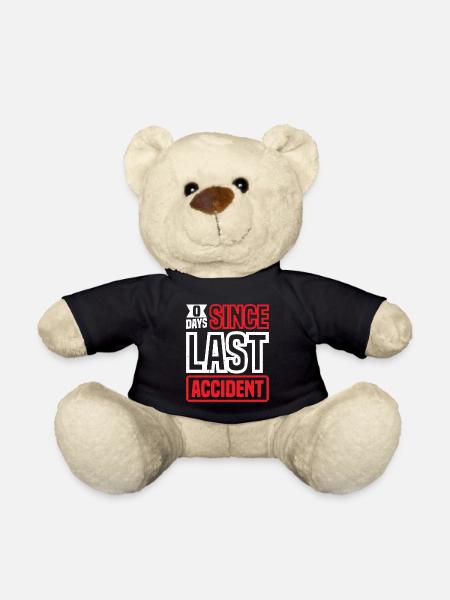 0 Days Since Last Accident 34 - Teddy Bear - black